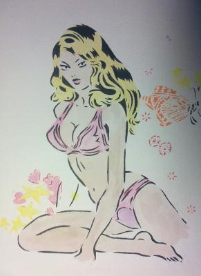 Pin-up-girl-stencil - Pia Drescher - Array auf Array - Array - Array