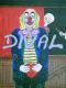 Der verliebte Clown - Hans-Dieter DIVAL - Schwarz - Acryl auf Leinwand - Sonstiges - 