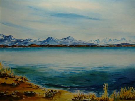 Aquarellbild vom Chiemsee -  Heike - Array auf Array - Array - 