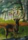 Stag with Cherry Tree -  Nalin - Ãl auf Papier - Sonstiges - 