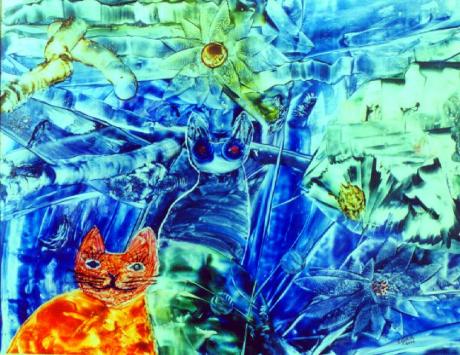 Katzen, 2001,  Nr. 086, Eva Goerlich - Eva Goerlich - Array auf  - Array - 