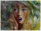 Staunen und vergessen ... - Frithjof Schulte - Aquarell-Enkaustik auf Papier - Fantastisch-Frauen-Gesichter-Wald - Surrealismus