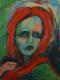 ---MÃ¤dchen mit rotem Schal - Karl-Heinz Schicht - Acryl auf Leinwand - Frauen - Expressionismus