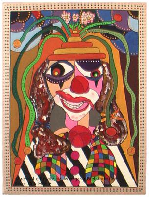 Grinsender Clown (Acryl on Canvas; 36x48) - Wolfgang Bretschneider - Array auf Array - Array - Array