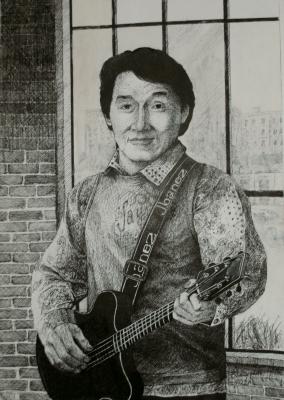 Jackie Chan mit Gitarre - Vilinskiy Nic - Array auf Array - Array - 