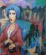 ---Frau im roten Mantel - Karl-Heinz Schicht - Acryl auf Leinwand - Menschen - Expressionismus