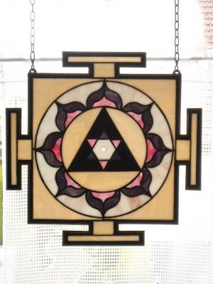 Tiffany Ganesh Yantra in lila/rosa - M.N. Braun - Array auf Array - Array - Array