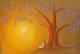 Jacaranda - Renate Dohr - Pastell auf Pappe - Menschen-BÃ¤ume-Landschaft-Einsamkeit-Harmonie-Sehnsucht-Sonnenuntergang - Figuration-GegenstÃ¤ndlich
