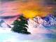 Winterlandschaft mit Tanne - Anett Johanna Schaaf - Acryl auf Leinwand - Landschaft - Impressionismus